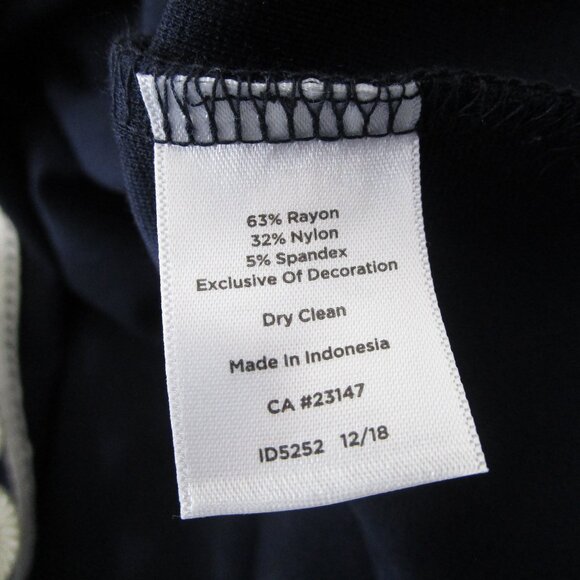 Talbots Plus Size Navy Blue White Lace Trim Short Sleeve Sheath Dress 16 - Picture 11 of 11